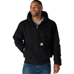 Carhartt Men’s Washed Duck Active Hooded Jacket Black J130-M Large